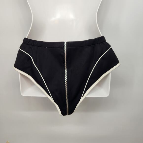 NWT Shane Justin Runway Black White Zip-Around Brief Women's L - Picture 10 of 11